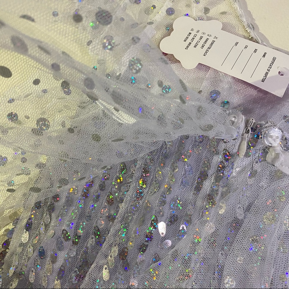 Frozen Elsa Sparkly Costume Dress long cape - Picture 3 of 12